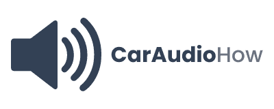 CarAudioHow logo — car speaker with sound waves icon with the CarAudioHow wordmark